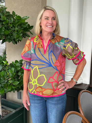 Lottie Geo Floral Top