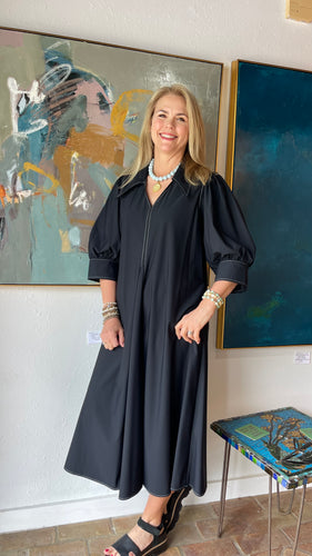 Black Point Collar Dress