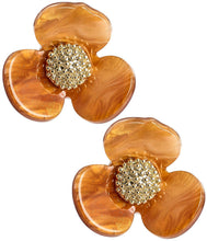 Load image into Gallery viewer, Bell Acrylic Flower Earring- WS: Orange