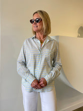 Load image into Gallery viewer, Blue Chartreuse Multi Stripe Relaxed Button Up