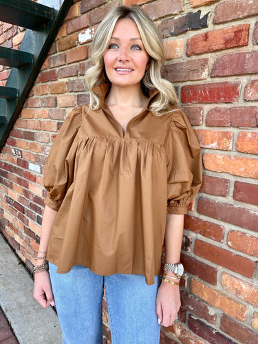 Brown Puff Top