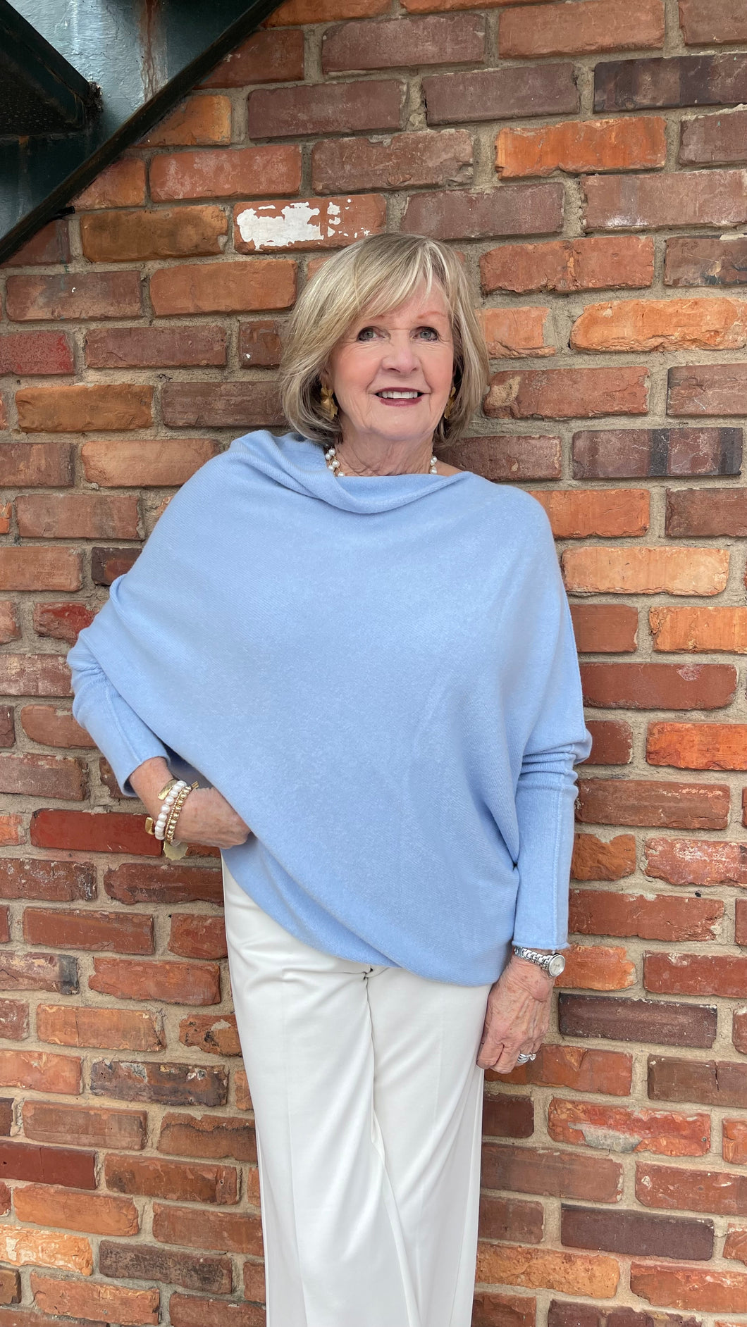 Asymmetrical Sweater Sky Blue