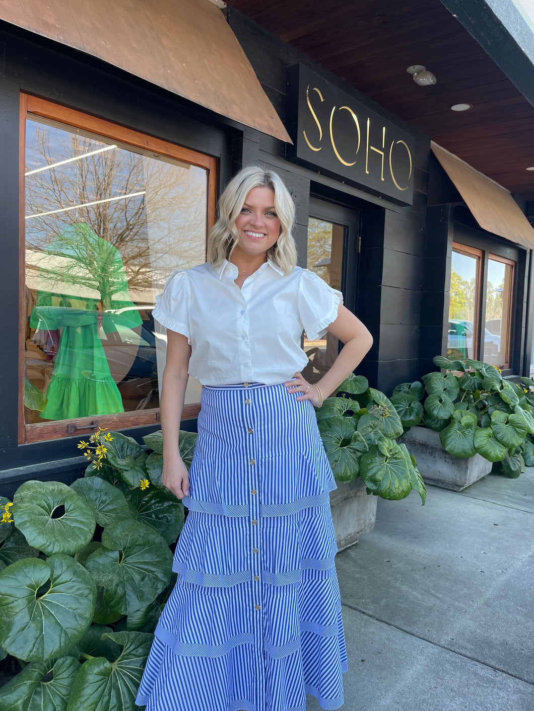 Calypso Skirt Navy White