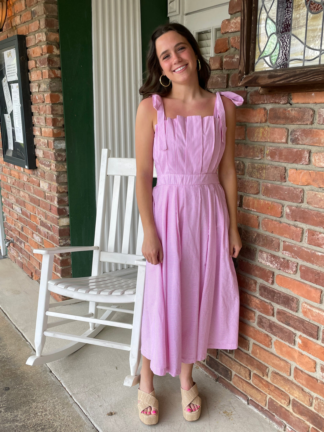 Sloane Pink Stripe Dress
