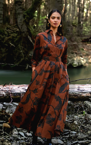 Emily Noir Bloom Brown Dress