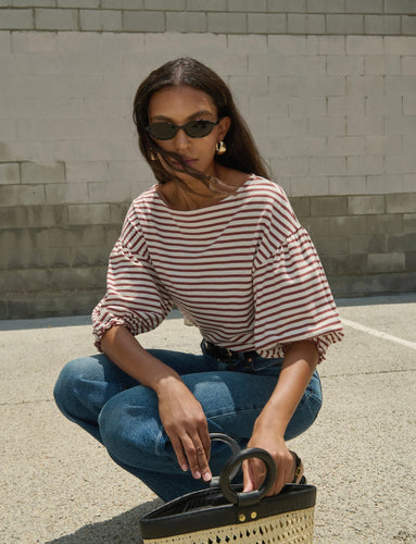 Sandra Boatneck Stripe Top
