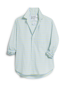 Blue Chartreuse Multi Stripe Relaxed Button Up