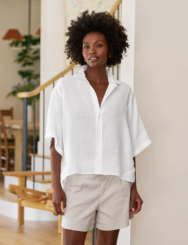 Rosie Short Sleeve Linen Button Up