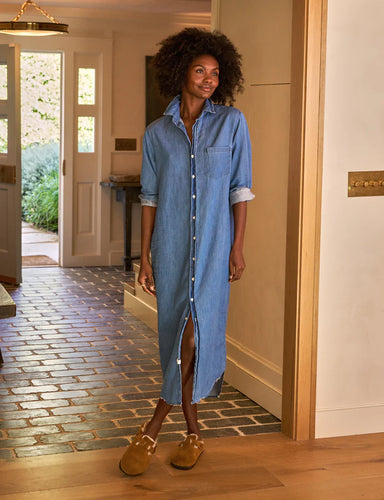 Rory Indigo Maxi Shirtdress
