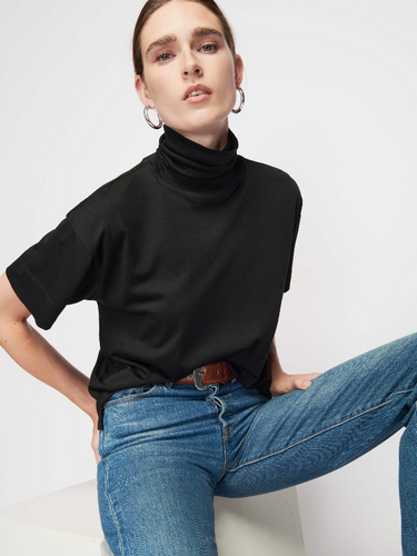 Black Fable Turtleneck Tee