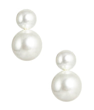 Load image into Gallery viewer, Audrey - Double Pearl earrings - Belle of  the Ball - 18k Gold Plated - WS: Post / Small