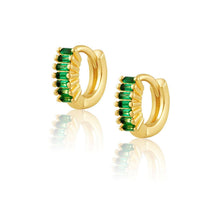 Load image into Gallery viewer, Viola Emerald CZ Huggies