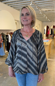 Slate Striped Blouse