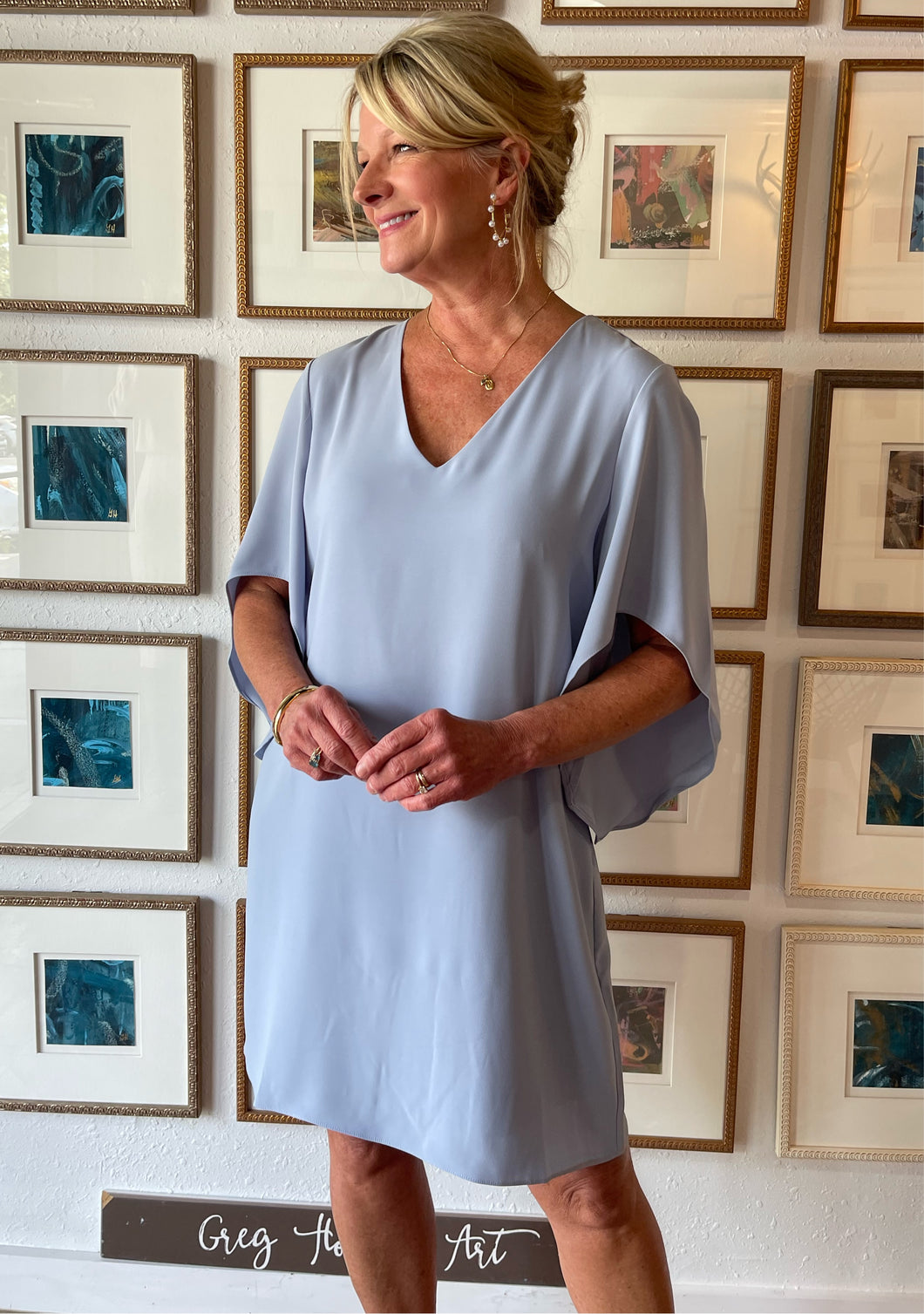 Meredith Dress Dusty Blue